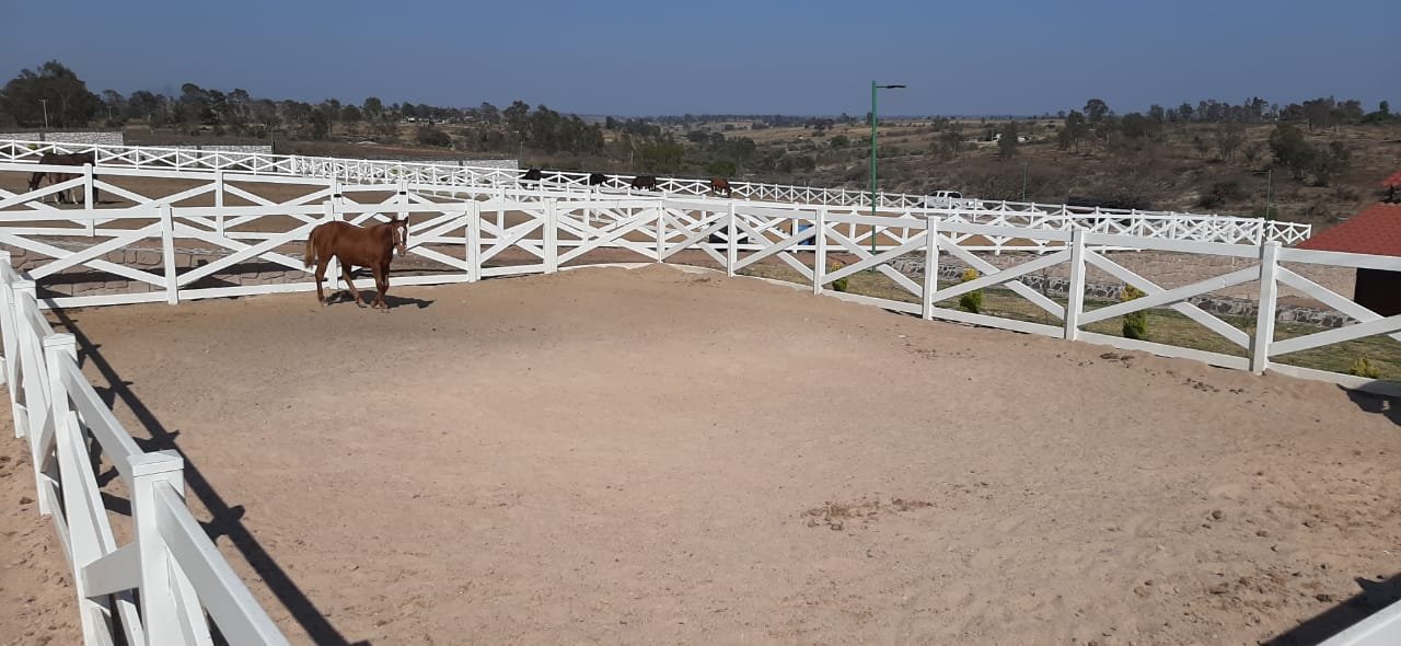 corral de caballo con reja en color blanco
